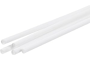 MECCANIXITY Plastic Model Tube ABS Round Tube 1/8" OD 10" White Easy Processing for Architectural Model Making DIY 5 Pack