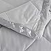 Lightweight Queen Goose Down Alternative Quilted Blanket with Satin Trim. Romana Collection by Home Fashion Designs High Rise Grey