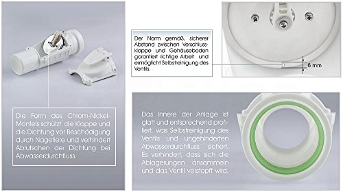 Rückstauklappe Ø 50 mm 90° bogen grau Rückstauverschluß Rückstauventil KG Rohr Waschbecken Becken Abwasserrohr Bad… – Bild 7