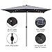 ABCCANOPY Rectangular Solar Powered Patio Umbrella Outdoor Umbrellas, Tilt and Crank for patio deck and pool Market Table Umbrella with 26 LED Lights, 6.6 by 9.8 Ft