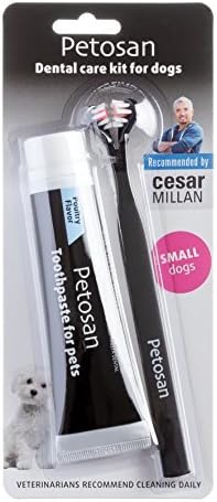 Petosan Cesar Millan Upto 14 lb. Pet Dental Kit Brush and Paste, Small by Petosan
