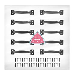 DOITOOL 10PCS Barn Door Handles Black Gate Handles