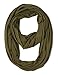 corciova Light Weight Infinity Scarf with Solid Colors Dark Olive