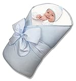 BundleBee Baby Wrap/Swaddle/Blanket, Feather Light/Blue, 0-4 Months