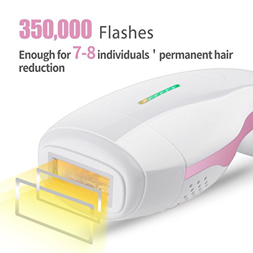 DEESS Permanent Hair Removal System series 3 plus, IPL Light Hair Removal Device Home Use, Pink. 350,000 Flashes, Wired Design, No Downtime.Cooling Gel is not Required,Gift:Goggles.FDA cleared.