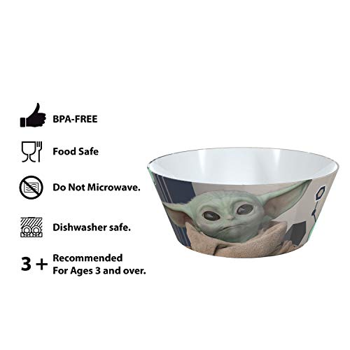 Zak Designs Star Wars The Mandalorian Dinnerware Set Includes Plate and Bowl, Made of Durable