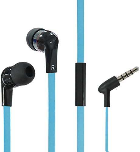 Toptele Super Bass Flat Noodle Cable Premium Tangle Free Earbuds with Mic (Blue&amp;Black)