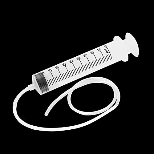 100ml Syringe with Handy Plastic Tubing, Carejoy Large Plastic Indutrial Syringes + 80cm(31.5in) Long Hose Fluid Suction Injector for Scientific Labs Injecting, Drawing Oil, Fluid and Water