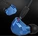 Quad Driver Headphones,ERJIGO KZ ZS5 High Fidelity Extra Bass Earbuds without Mic,with Detachable Cable (Blue)