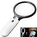 Magnifying Glass, LifeBee 3 LED Light Handheld 3X 45X 2 Lens Reading Magnifying Glass Jewelry Loupe with AAA Battery-Powered for Reading, Low Vision, Jewelry Evaluating, Craft and Hobby
