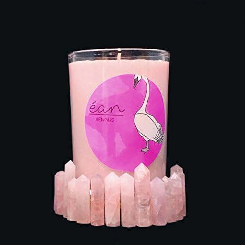 Aengus: Ritual Candle for Love and Romance With Rose Quartz Crystal Point