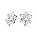 Classic Christmas Holiday Party Snowflake Stud Earrings For Women Teen Polished .925 Sterling Silver Leverback