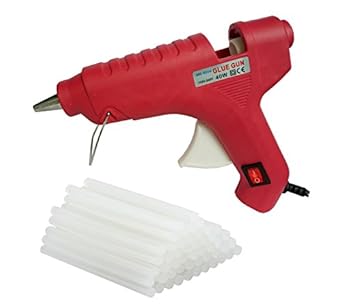 GLUN Red 40 Watt Hot Melt Glue Gun with on off Switch Indicator and 25 Transparent Sticks