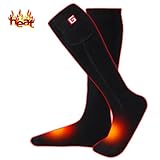 MMlove Men's Heated Hiking Socks for Cold Weather Rechargeable Batteries Hiking Socks Thermal Insulated Foot Warmers for Chronically Cold Feet,Perfect for Hunting Hiking Shredding, Riding Electric