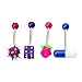 FunnyDay 16Pcs Assorted Colorful Tongue Nipple Bar Ring Barbell Piercing