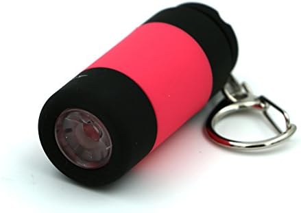 Outdoor Portable Powerful mini light torch micro USB charging flashlight keychain USB rechargeable 5 colors torch flash lamp (pink)