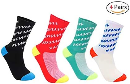 CYCLE SPORTS Unisex Compression Socks Athletic Socks,Breathable Firm Cushion Crew Socks for Cycling Running Walking Hiking Trekking Gym,Size 6-11