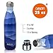 MIRA Vacuum Insulated Travel Water Bottle | Leak-proof Double Walled Stainless Steel Cola Shape Sports Water Bottle | No Sweating, Keeps Your Drink Hot & Cold | 25 Oz (750 ml) (Blue Mountain)