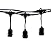 Hyperikon Outdoor Commercial String Light - Bulbs Not Included, String Only, 48ft with 15 Dropped Sockets - Weatherproof String Light, Great for Patio, Backyard, Garden, Wedding