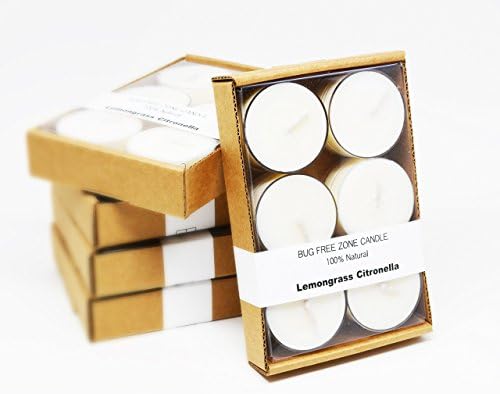 5 packs of 6 Lemongrass Citronella Bug-Free Zone 100% Natural Mosquitoes Repellent Outdoor Soy Candle Tea Lights - Free Domestic Shipping