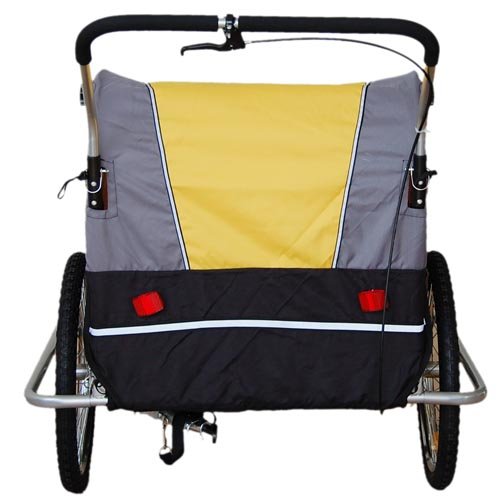 Vector 2-In-1, 2 Seater Baby Stroller Jogger/Bicycle Trailer With Pivot Wheel and Break on Handle (Yellow) 3130802