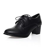 Charm Foot Fashion Womens Oxfords Shoes Mid Heel Lace up