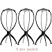 Wig Stands for Wigs Holder,Portable Wig Stand Dryer for Travel Stable Durable Wig Display Tool 3pcs Plastic Black LYTMF(Black 3pcs) …