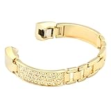 Bands for Fitbit Alta HR and Alta, Replacement Metal Small Large Super Classy Updated Wrist band Silver Rose Gold by GHIJKL (Golden)