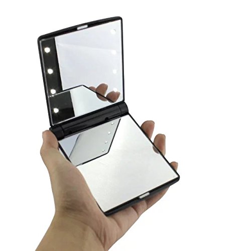 EYX Formula Fashion Girls 8 LED Makeup Mirror Desktop Mirror,Portable Folding Travel Mirror Compact Mirror for Face Beauty - Thumbnail 4