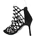 Breckelle's Women Leatherette Peep Toe Hollow Out Slingback Mule Stiletto Sandal
