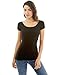 PattyBoutik Women Shadow Stripe Raglan Short Sleeve Knit Top (Black Medium)