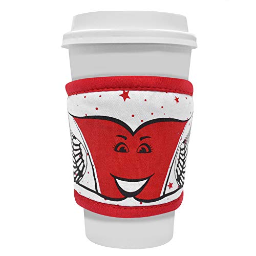 ABCKEY Insulated Cotton Reusable Cup Sleeves for Coffee Tea Cold Drinks,Cup Sleeves for Hot Drinks(Bright Red) - Thumbnail 5