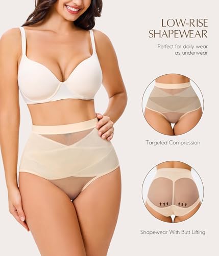2 Piezas Ropa Interior Mujer, Panties para Mujeres, Calzon Antideslizante, Fajas Postparto Calzones de Mujer, Bragas Mujeres Cintura Faja Postparto, Faja Post Parto y Post Cesarea, Control de Abdomen