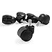 Office Chair Caster Wheels for Hardwood - Laminate Floor Mat and all Floors (Set of 5) Black