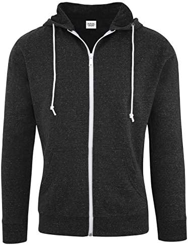 Casual Garb Hoodies for Men Lightweight Fitted Snow Heather French Terry Full Zip Hoodie Sweatshirt