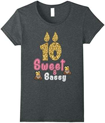 Womens Poop Emoji Birthday Shirt For Girls 10 Years Olds Kid Boy Medium Dark Heather