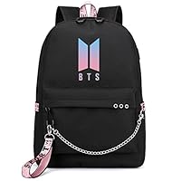 JUSTGOGO KPOP BTS Bangtan Boys Backpack Daypack Laptop Bag College Bag School Bag Bookbag with USB Charging Port (3)