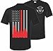 Patriot Apparel Wildland Wild Fire Thin Red Line Firefighter T-Shirt Hotshots Design (X-Large, Black)