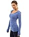 PattyBoutik Women's Hoodie Open Stitch Knit Top (Blue M)