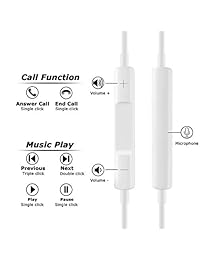 Newtion Lighting Earbuds Headphone Wired Earphones Headset with Volume Control, Compatible with iPhone Xs Max XR X 8 7 Plus Plug and Play Telescope Cases