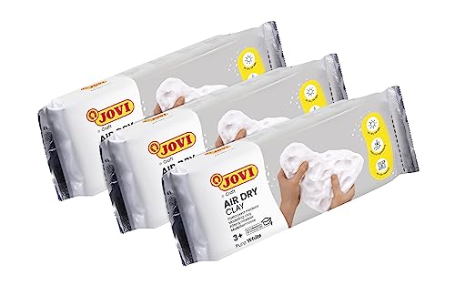 Jovi - Air Dry Modeling Clay, Set of 3 Units, 1.1lb Each, Total of 3.3lb, No Oven Needed, White Color, Pottery Clay for Arts and Crafts Projects (P85/3)