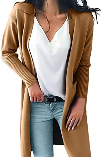 Clearance Sale! Caopixx Cardigan for Women Winter Long Sleeve Knitted Long Sweater Coat with Pockets