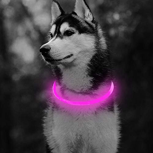 HiGuard USB Rechargeable LED Necklace Lighted up Safety Bracelet Glowing Necklace Glow in The Dark Super Bright for Party Favors Christmas Concerts Birthday Outdoor Activities