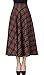 Olrain Women's Elastic High Waisted Long Classic Plaid Swing Skirts Dress