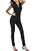 SUNNOW Womens Black Sleeveless Evening Party Playsuit Ladies Lace Long Jumpsuit (L=US 10-12, Black)