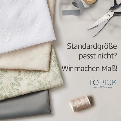 TOPICK Kitchen Curtains with Rod Pocket Bistro Rod Pocket for Living Room Translucent Modern Farmhouse Country Style with Tunnel Linen White Set of 2 65 x 90 cm