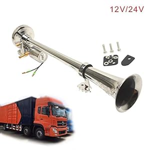 Hoorn 1pc super luid luchthoorn chroom 45mm auto boot trein hoorn 12V / 24V grote magneetventiel elektronische hoorn…