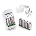 Box: Smart Charger + 6 pcs RCR123A 3.0V (3.2V NOM) 400mAh LiFePO4 Rechargeable Batteries (Not for Arlo Camera)