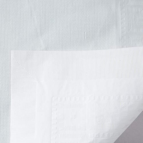White Paper Table Cloths for Parties | 4 Disposable Tablecloths - Party Supplies | Premium Classic 3-Ply Tissue and Poly Rectangle Party Table Covers | 54" X 108" Party Table Cloths Disposable