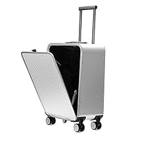 TQZY Translite Cabin Suitcase Aluminum-Magnesium Alloy Trolley case Hardside Luggage Spinner 20inch Carry-on Cabin Luggage Suitcase Hardside Hard Shell Spinner Trolley 4 Wheel Case TSA,Silver